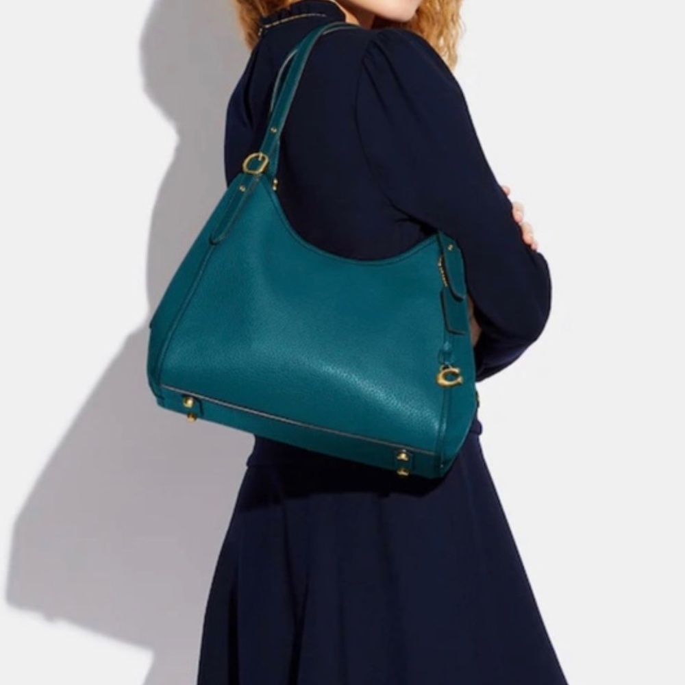 Coach Lori Leather Shoulder Bag Teal